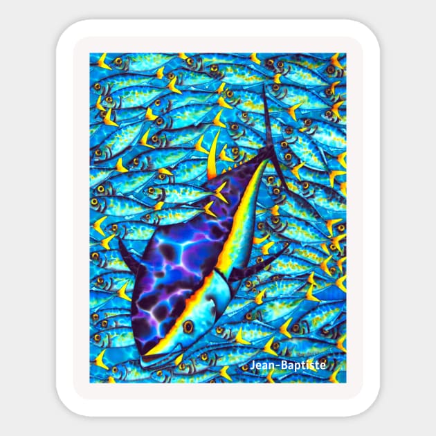 Yellowfin Tuna Sticker by Jean-Baptiste Silk Art